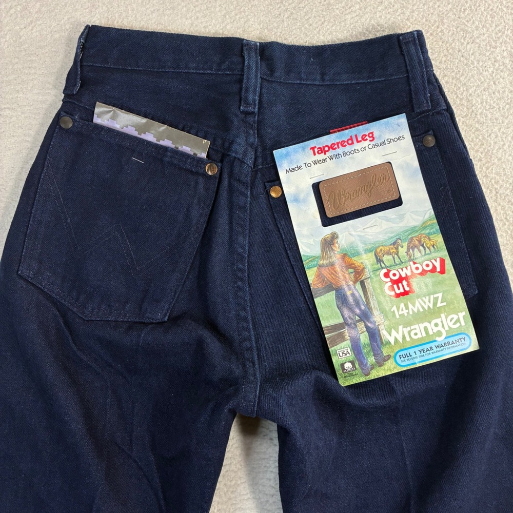 Vintage Wrangler Cowboy Cut 14MWZ Tapered Jean Women 3x32 Blue High Rise USA NWT